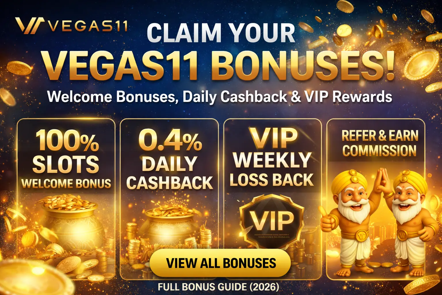 Vegas11 Bonuses & Promotions Guide (2026)｜Complete Breakdown of Welcome Offers, Cashback & VIP Rewards