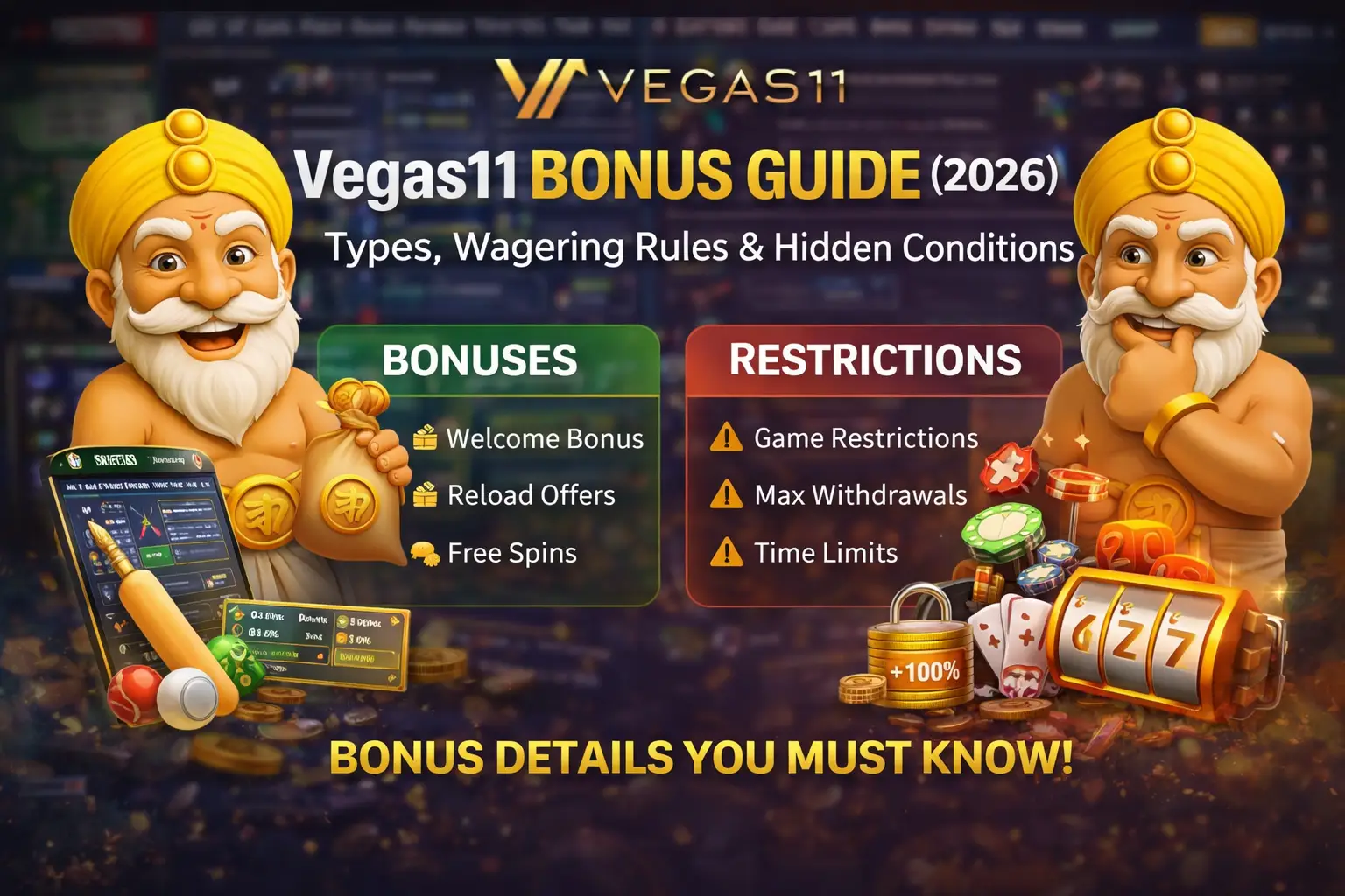 Vegas11 Bonus Guide (2026)｜Types, Wagering Rules & Hidden Conditions Explained