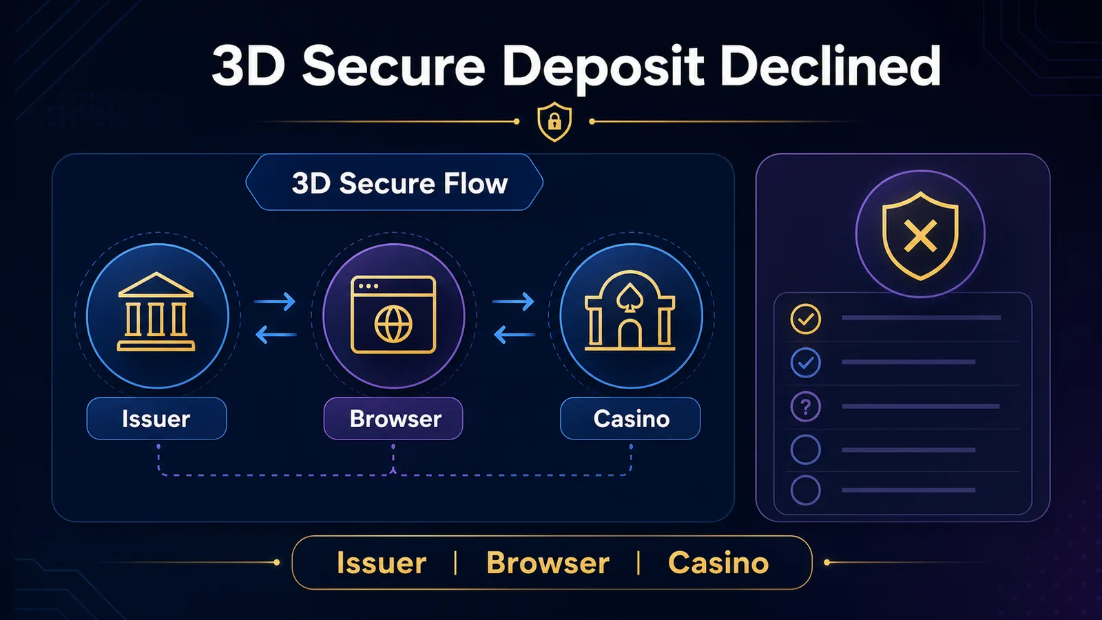 3D Secure Deposit Declined: A Safe Troubleshooting Flow