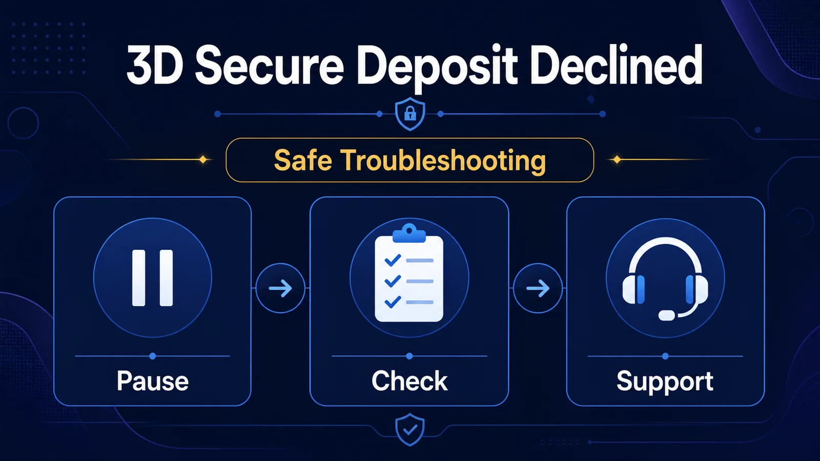 3D Secure Deposit Declined: A Safe Troubleshooting Flow - Verify | Return | Record