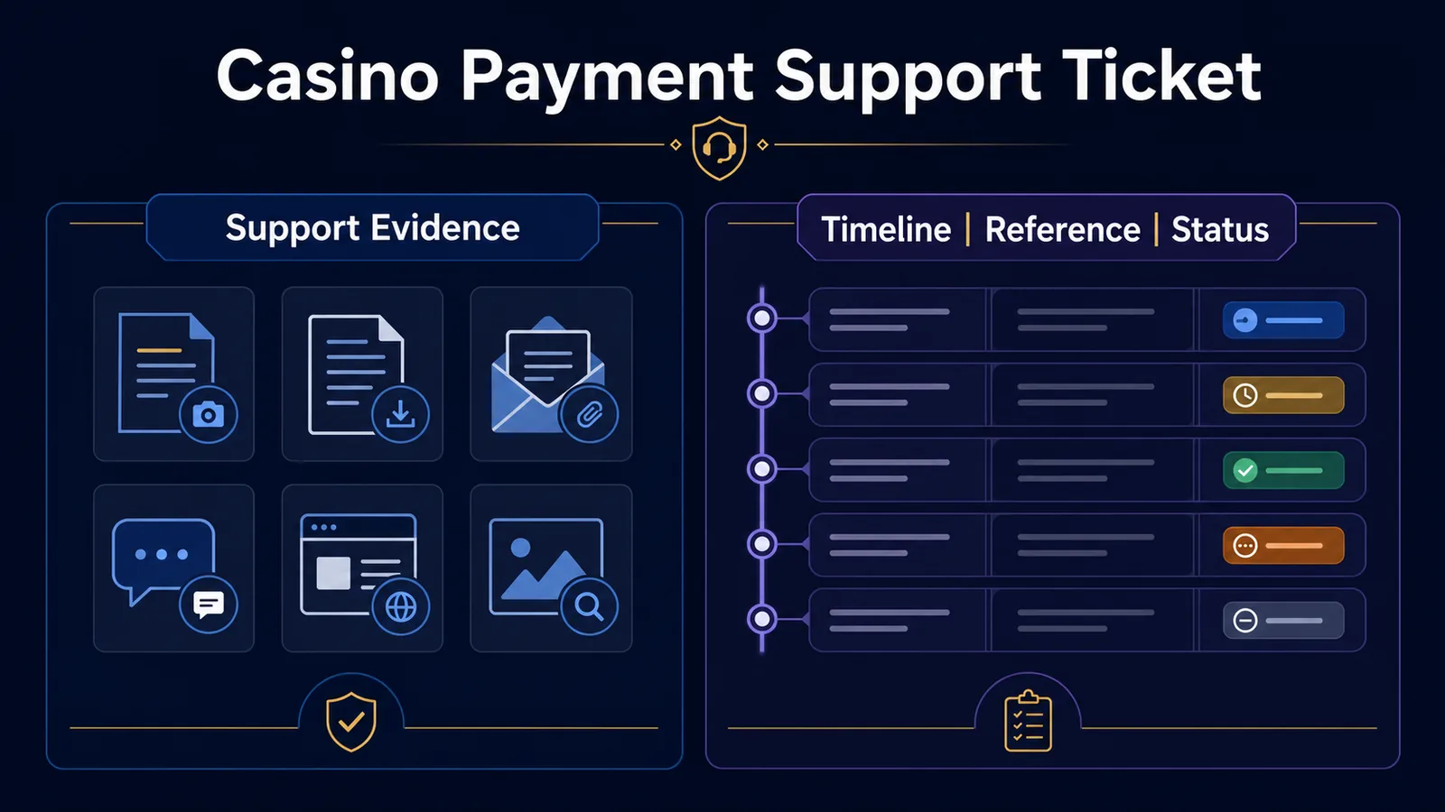 Casino Payment Support Ticket: Evidence to Include