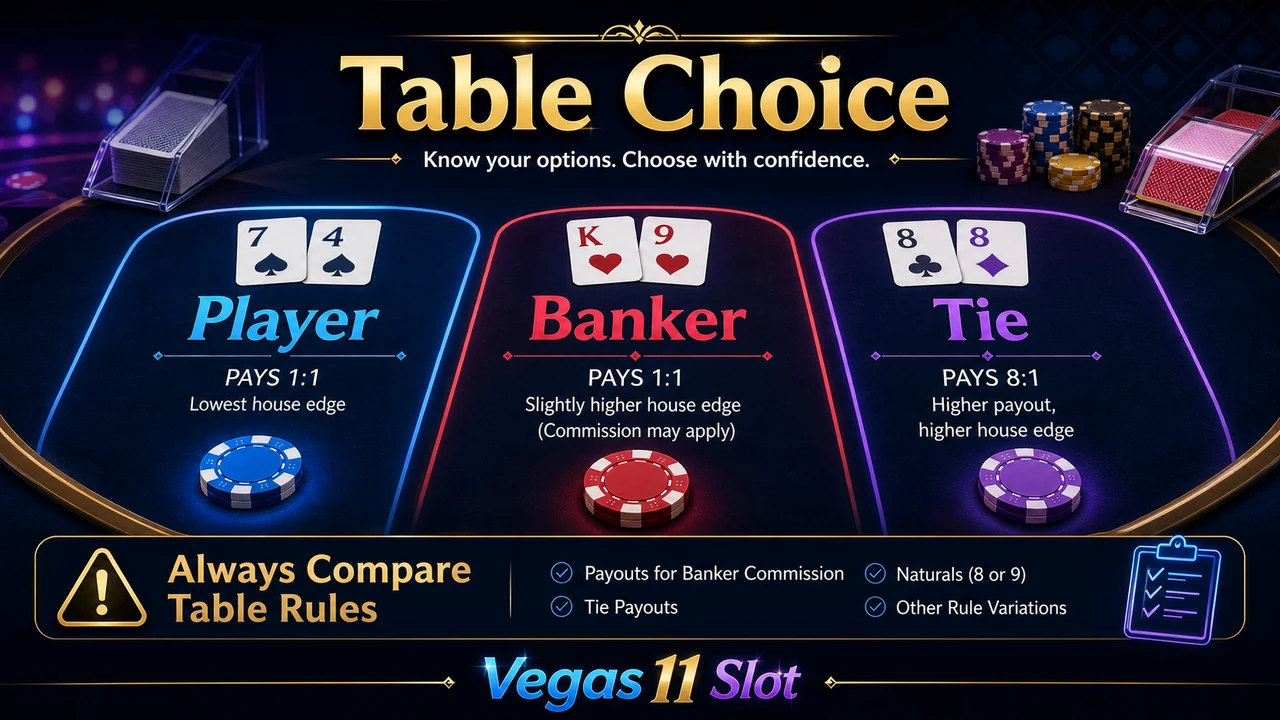 Is There a Winning Baccarat Strategy? Rules, Limits and Safer Decisions - Table Choice visual guide