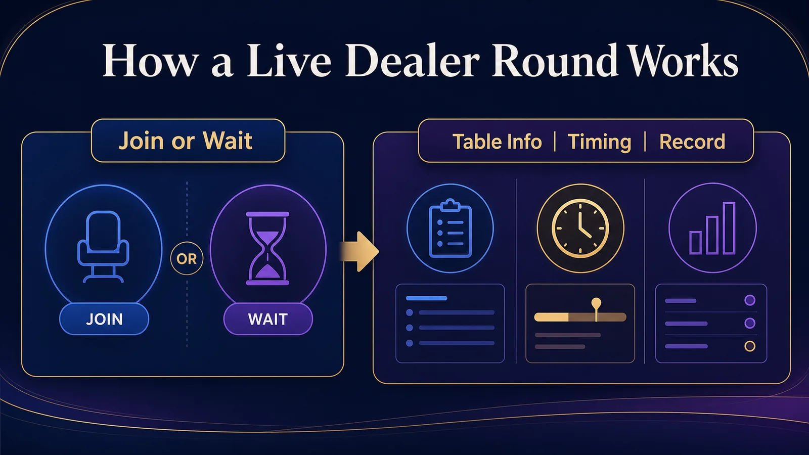How a Live Dealer Round Works: Bets Close, Game Action and Results - Join | Bet | Result