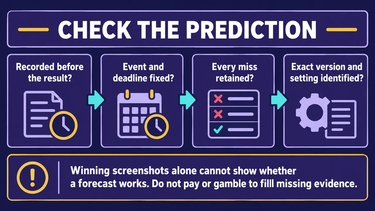 A prediction claim needs a timestamp, a fixed event and all misses