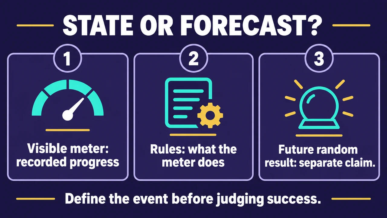 Disclosed progress and random future outcomes are different evidence