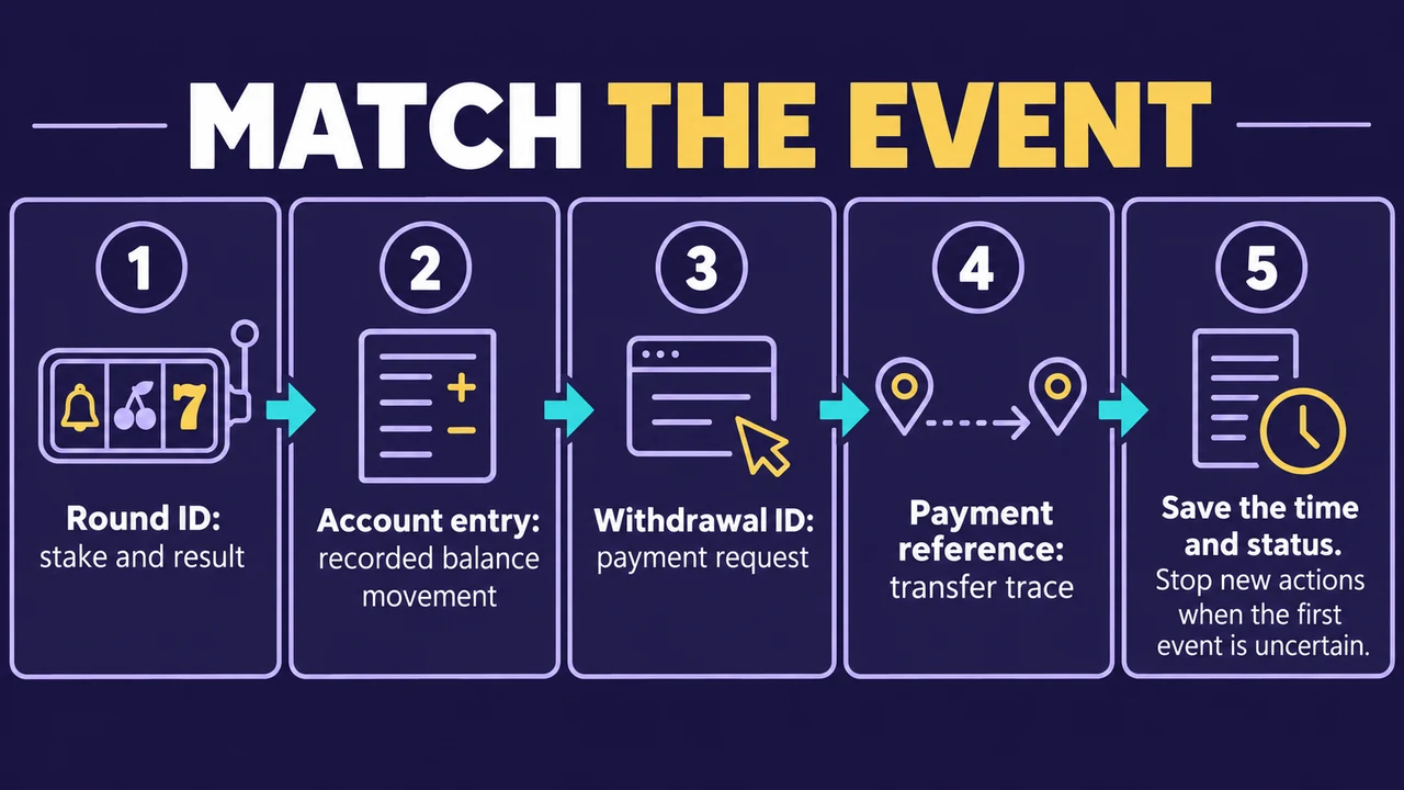 Round IDs and withdrawal references identify different events
