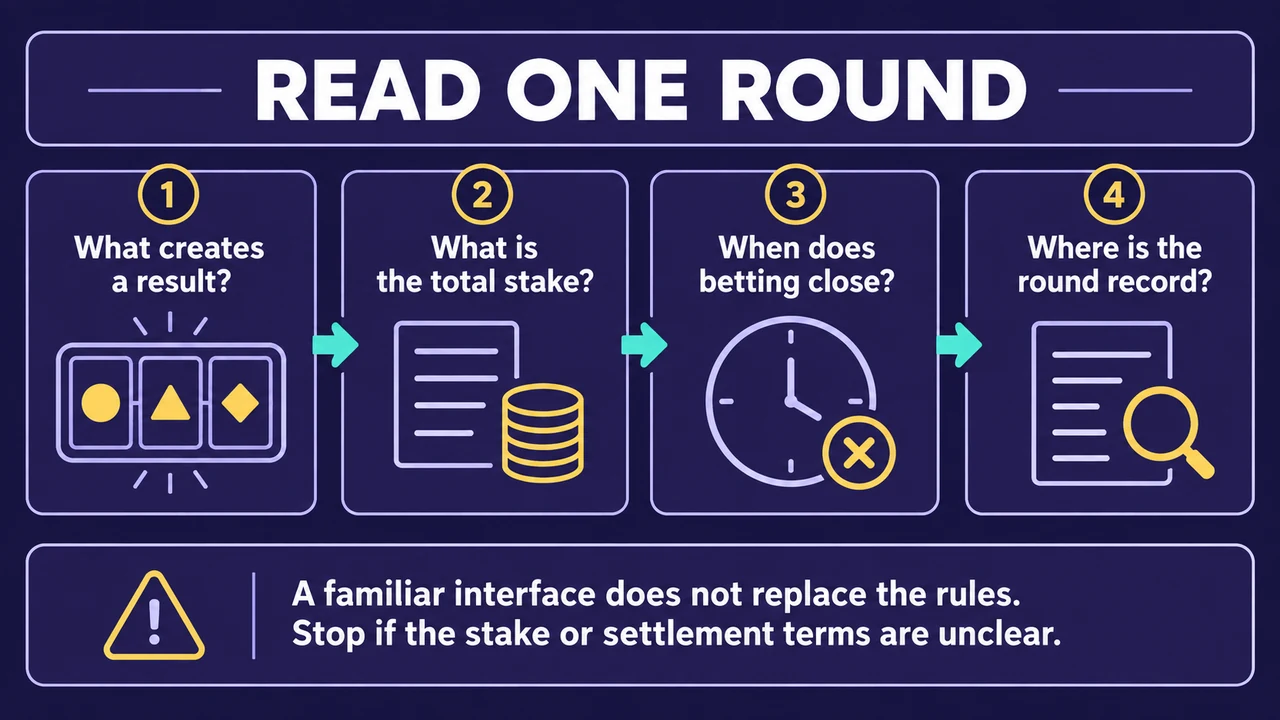 A reader follows rules, total stake, deadline and record before a round