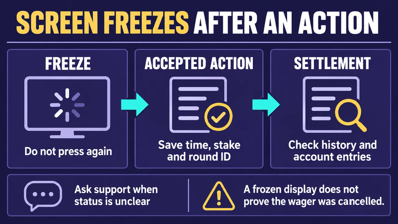 Freeze, accepted action and settlement are distinct states